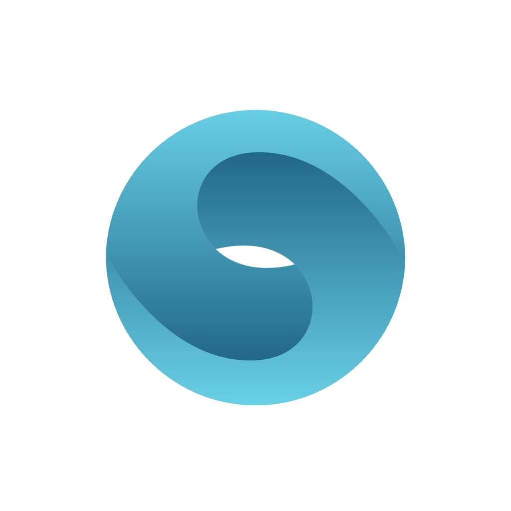 蓝色圆形矢量logo图标素材下载  