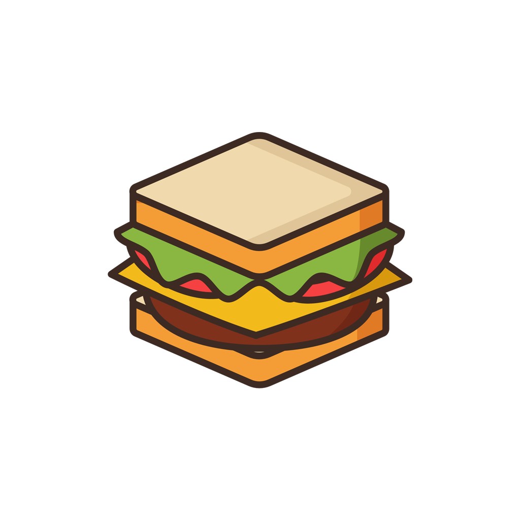 快餐甜品店logo设计--三明治logo图标素材下载