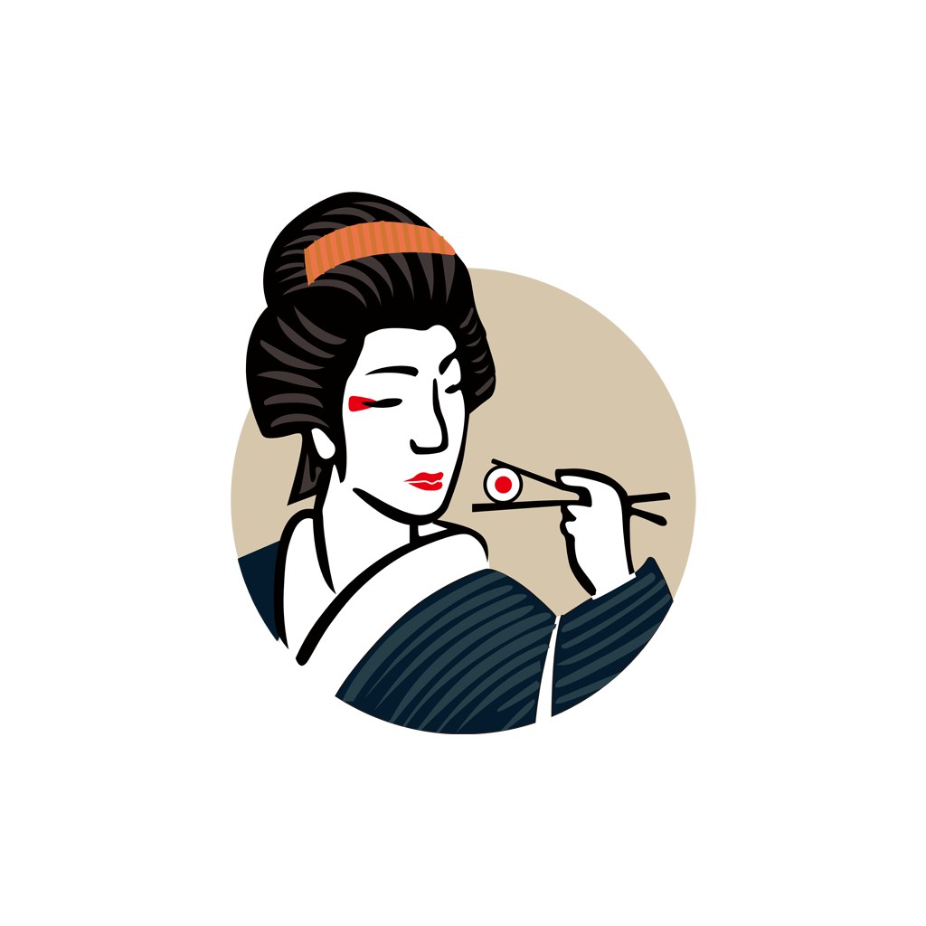日式料理logo设计--日本人物logo图标素材下载