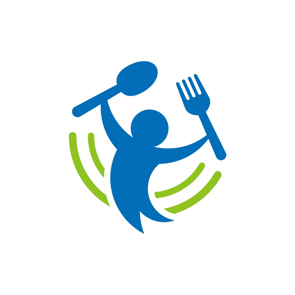餐饮食品logo设计--人形叉子勺子元素logo图标素材下载