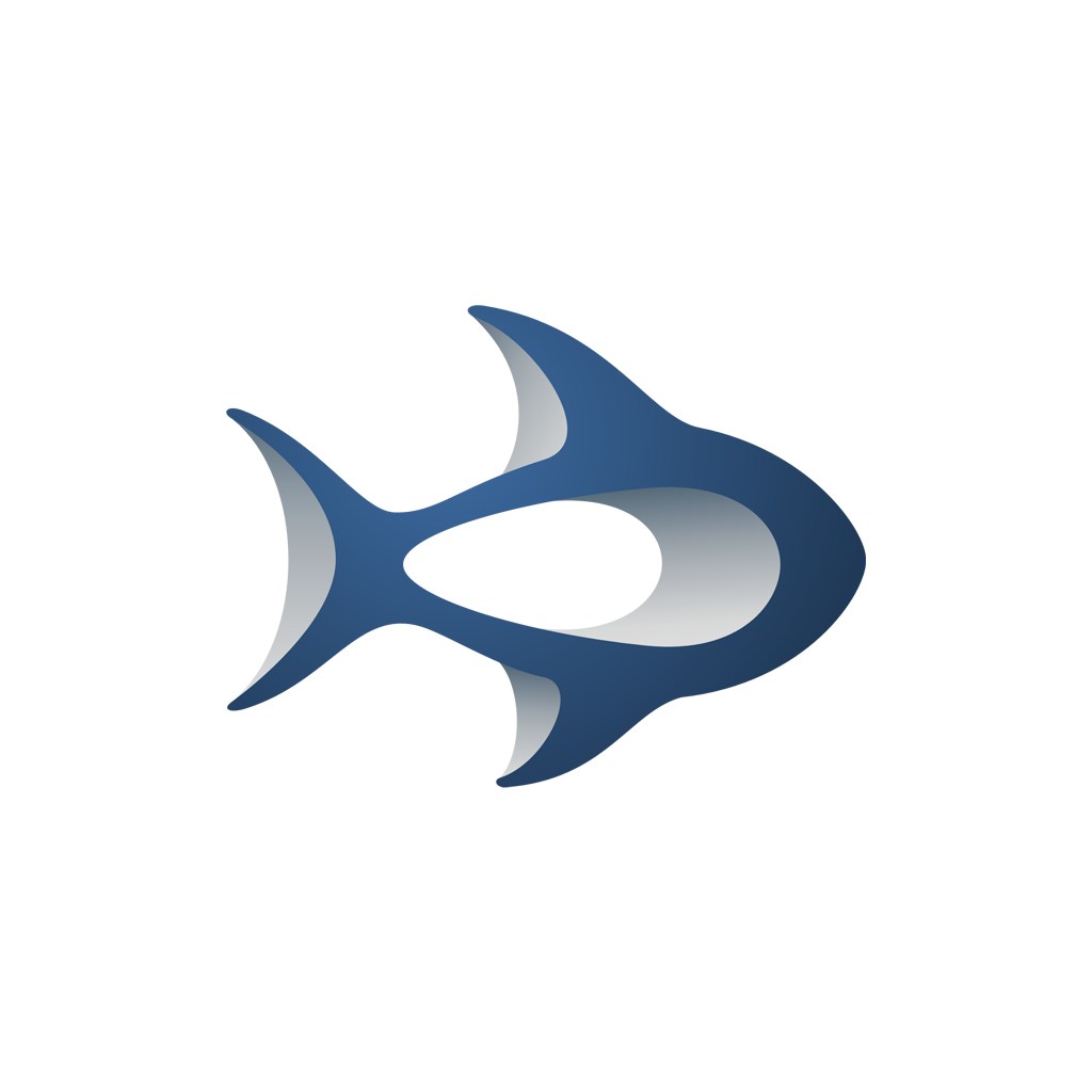 蓝色鱼矢量logo图标素材下载