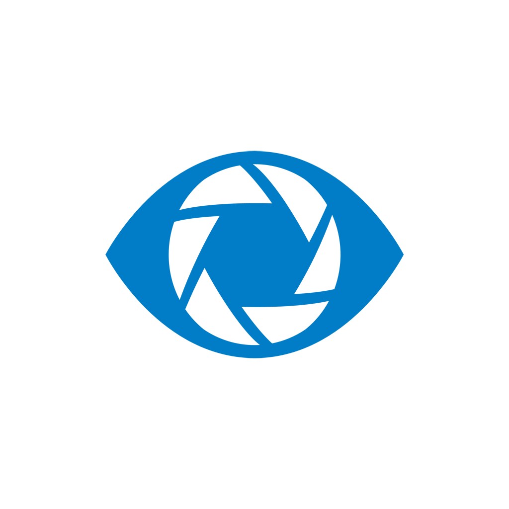 网络社交媒体logo设计-蓝色眼睛相机矢量logo图标素材下载