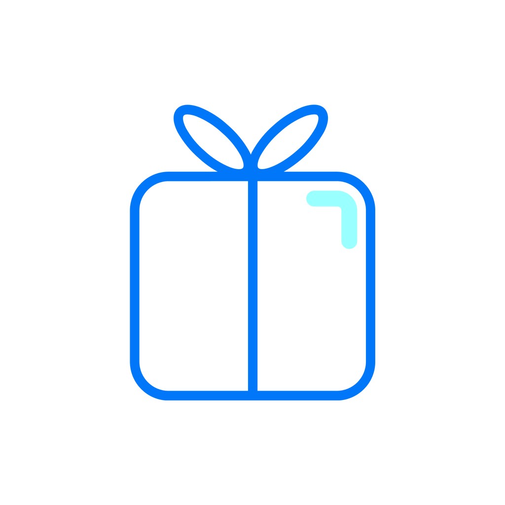 蓝色线条礼盒矢量logo图标素材下载