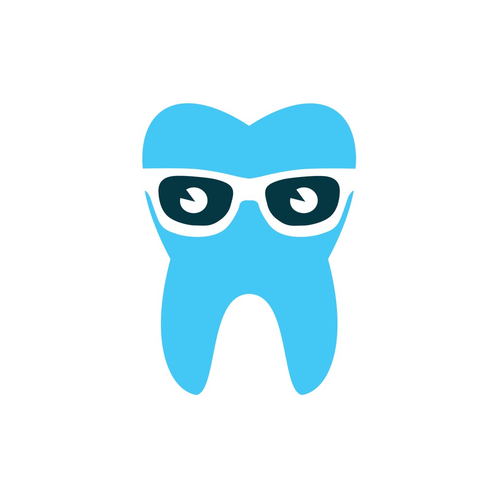 牙医馆logo设计--墨镜牙齿logo图标素材下载