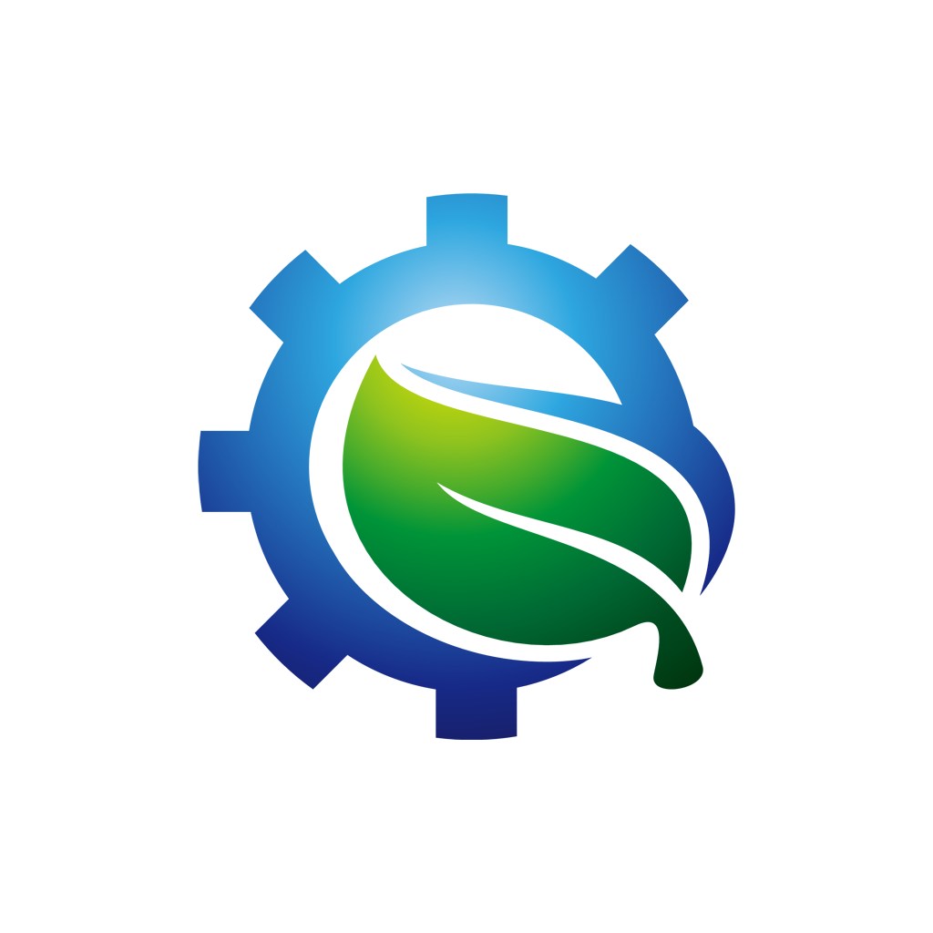 设计logo设计--绿叶齿轮logo图标素材下载