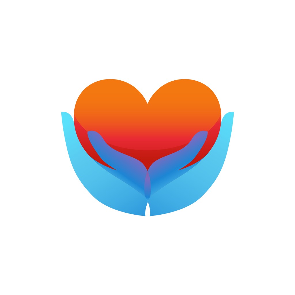 医疗妇幼logo设计-蓝色手心形矢量logo图标素材下载