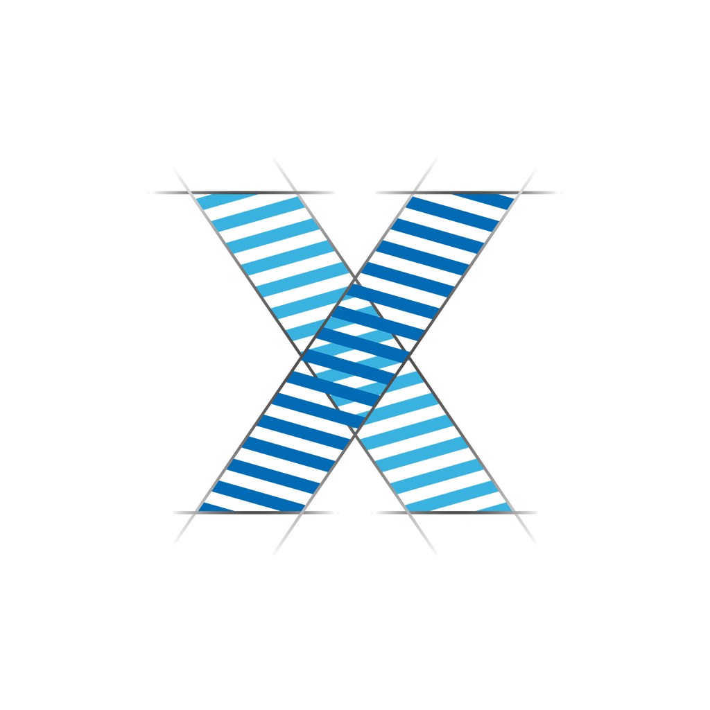 蓝色X字母标志设计素材下载