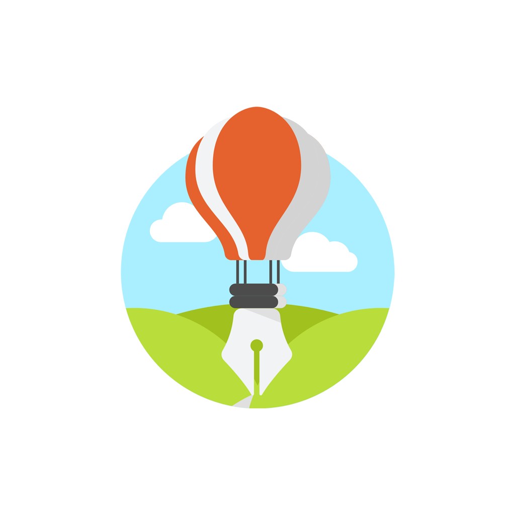 运动休闲logo设计--热气球钢笔logo图标素材下载
