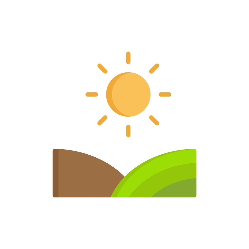 绿色农田金色太阳矢量图标logo图标素材下载