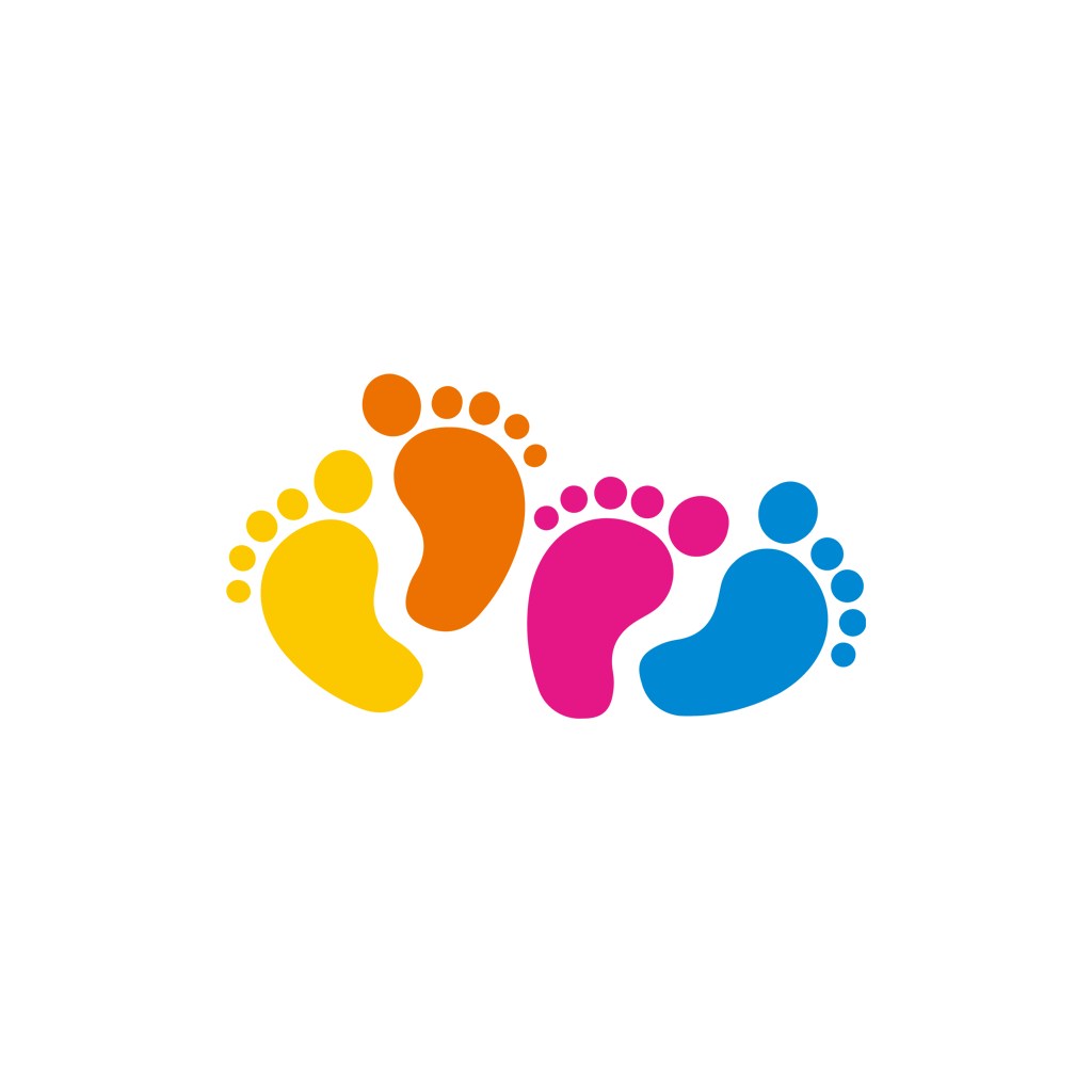 亲子logo设计--儿童脚印logo图标素材下载