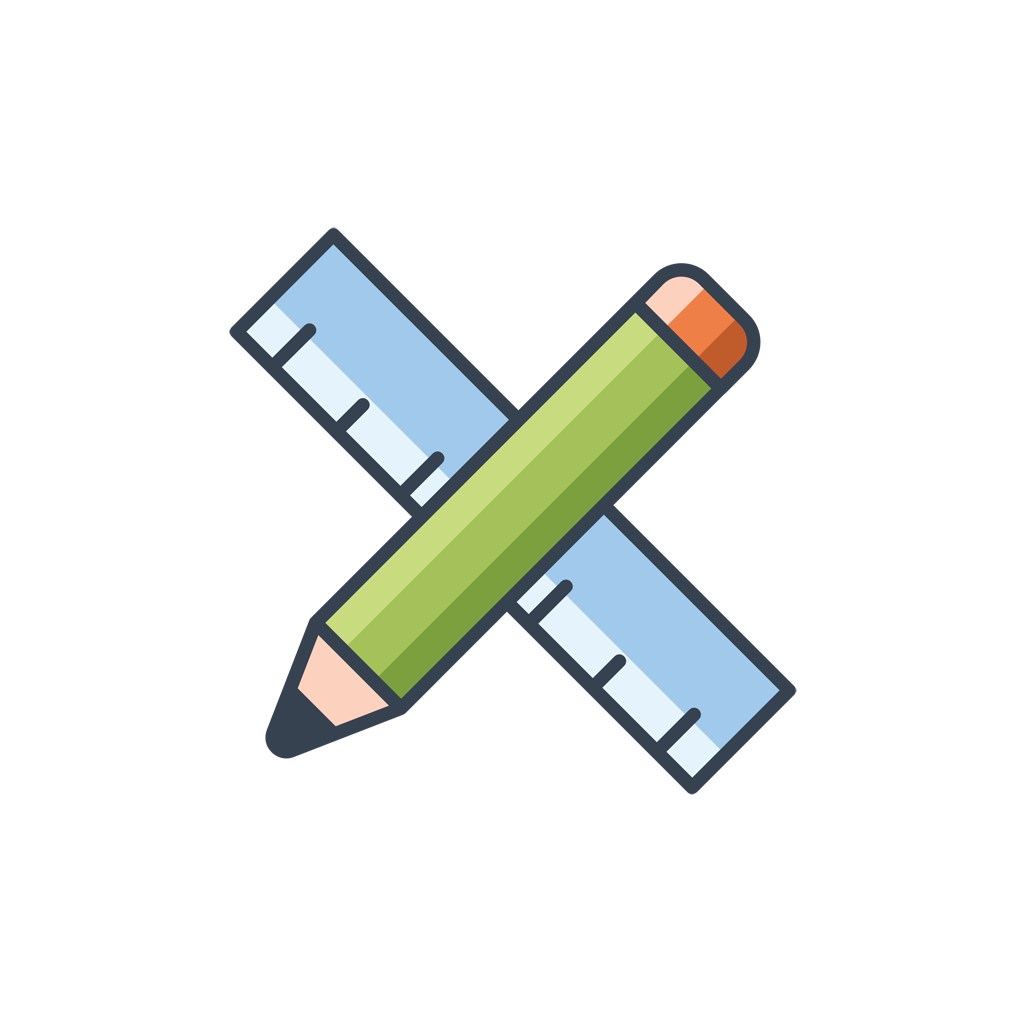 教育培训logo设计--尺子铅笔logo图标素材下载