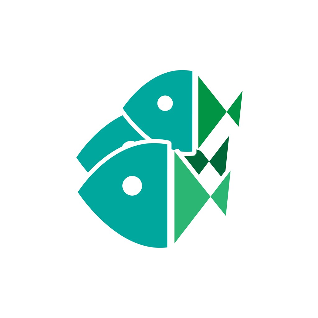 海鲜产品logo设计--抽象鱼logo图标素材下载