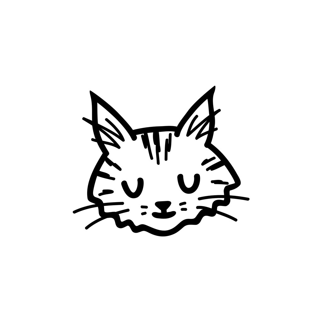 卡通服饰logo设计--睡觉小猫logo图标素材下载