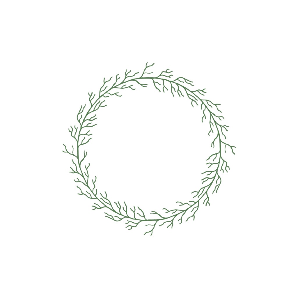 美容logo设计--树枝圆形花环logo图标素材下载