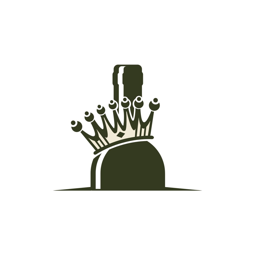 绿色酒瓶皇冠矢量logo图标素材下载 