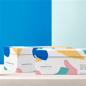 彩色包装盒设计样机