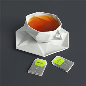 茶包贴图样机带茶杯