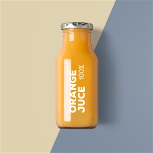 有机食品之橙汁玻璃瓶包装样机模板