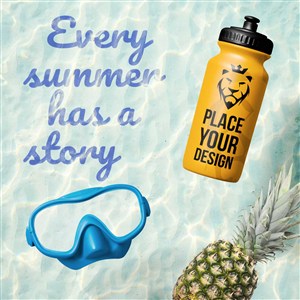 创意夏季游泳潜水眼镜水壶设计样机
