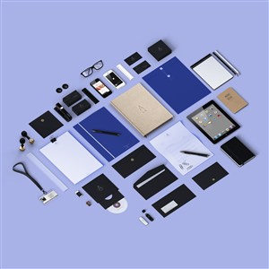 蓝色调科技公司VI设计全套模板千图样机