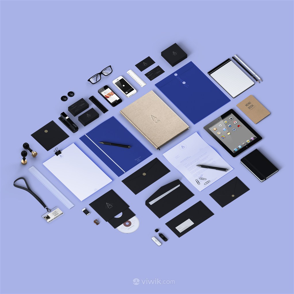 蓝色调科技公司VI设计全套模板千图样机