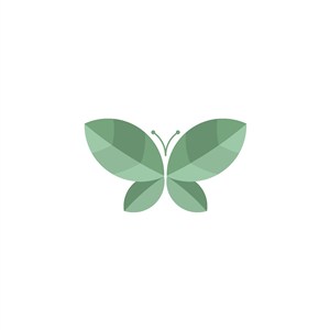 树叶蝴蝶矢量logo素材