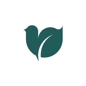 绿色树叶小鸟矢量logo元素