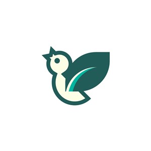 树叶小鸟logo素材