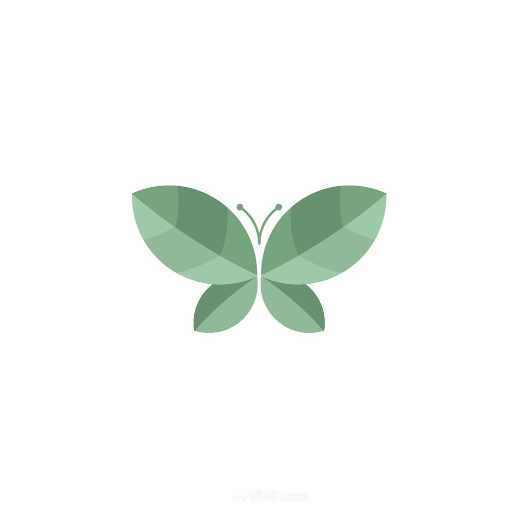 树叶蝴蝶矢量logo素材