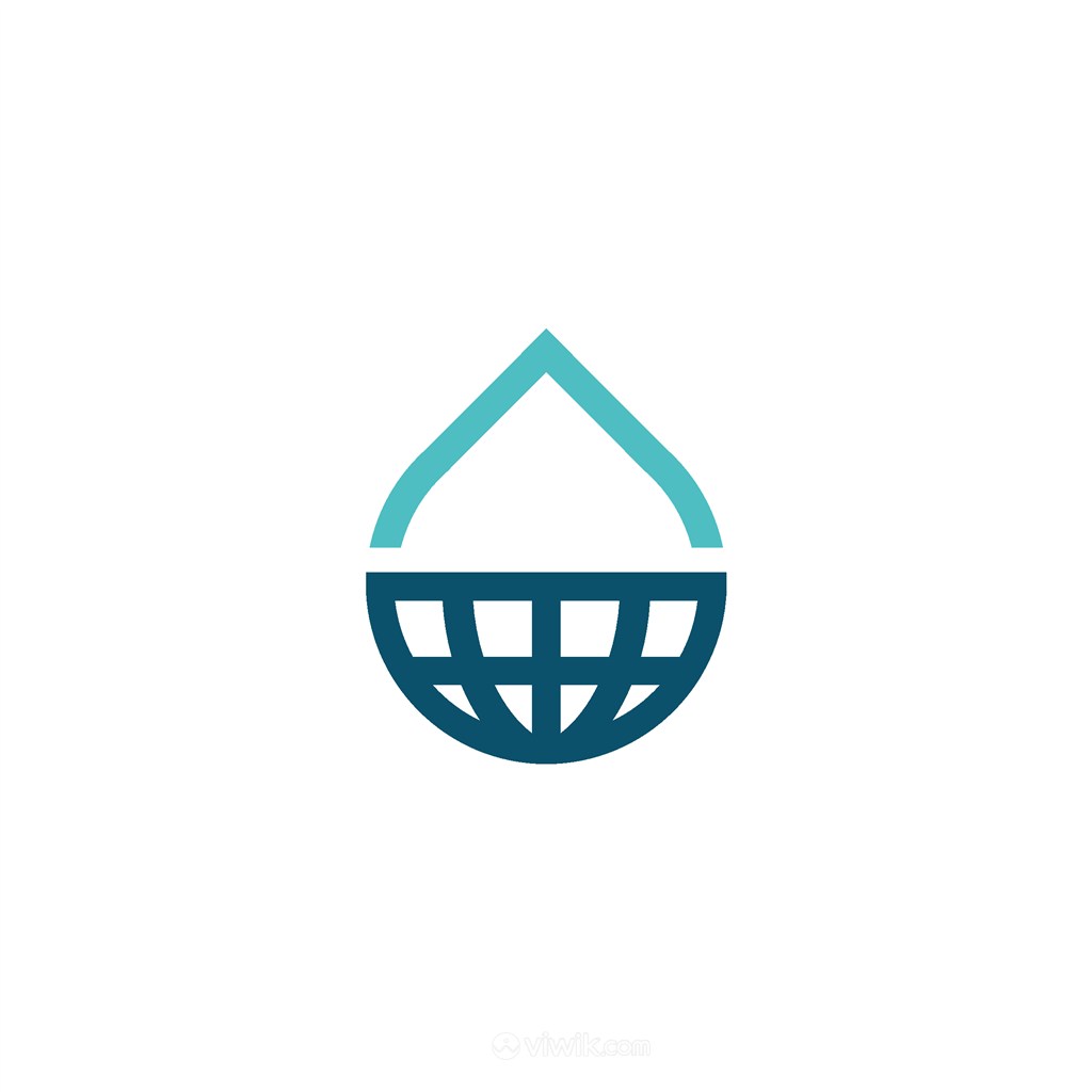 水滴地球矢量logo素材