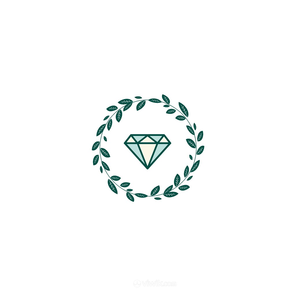 树叶钻石矢量logo素材
