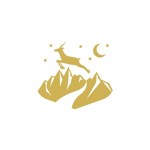 小鹿山林星空logo素材