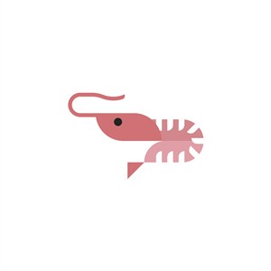 红色虾矢量图标