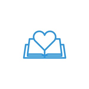 教育培訓機構書愛心logo素材