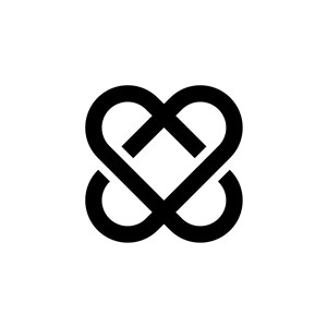 爱心几何图案logo素材