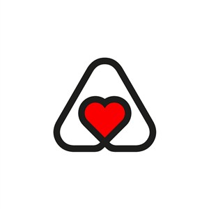 爱心几何图案logo素材