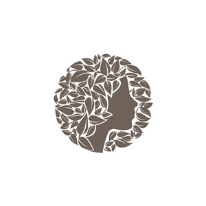 女人头树叶logo素材