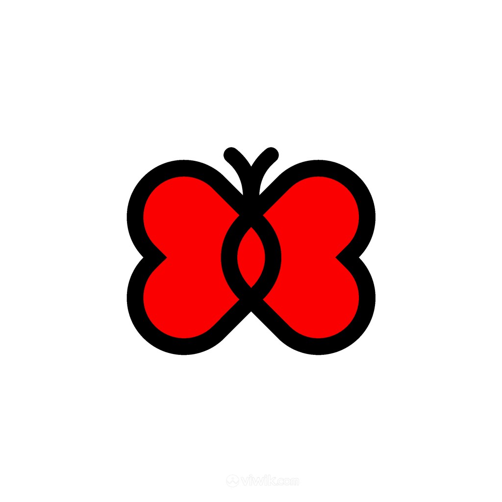 蝴蝶爱心logo素材