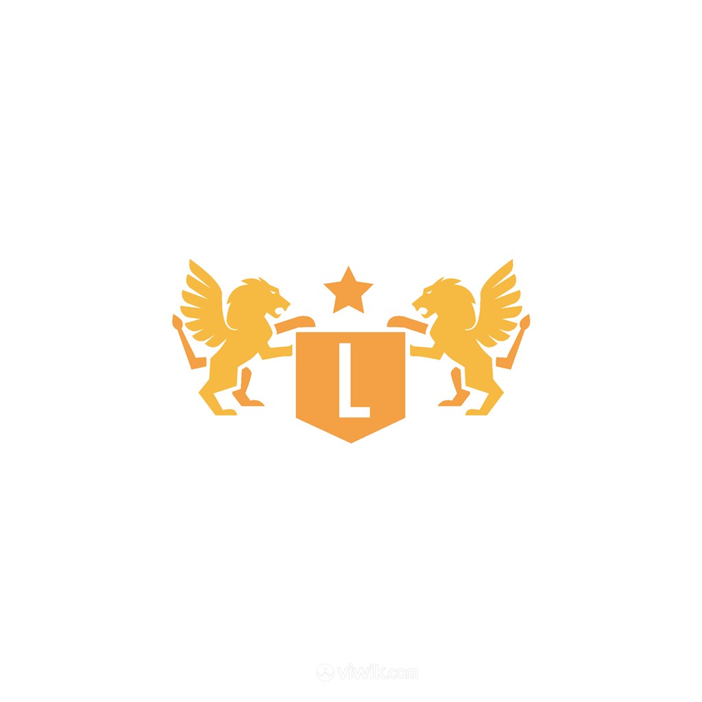黄金狮子锦旗logo素材