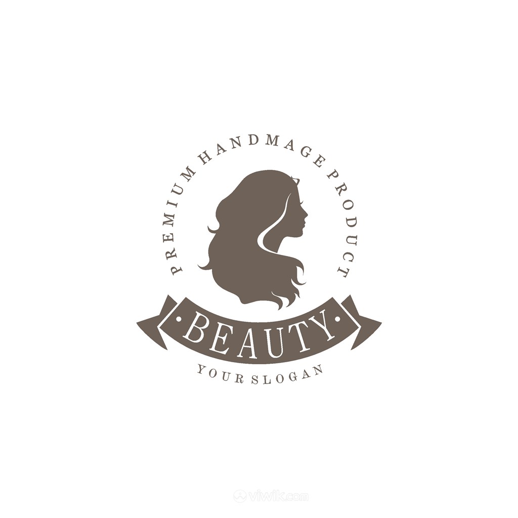 女人头字母logo素材
