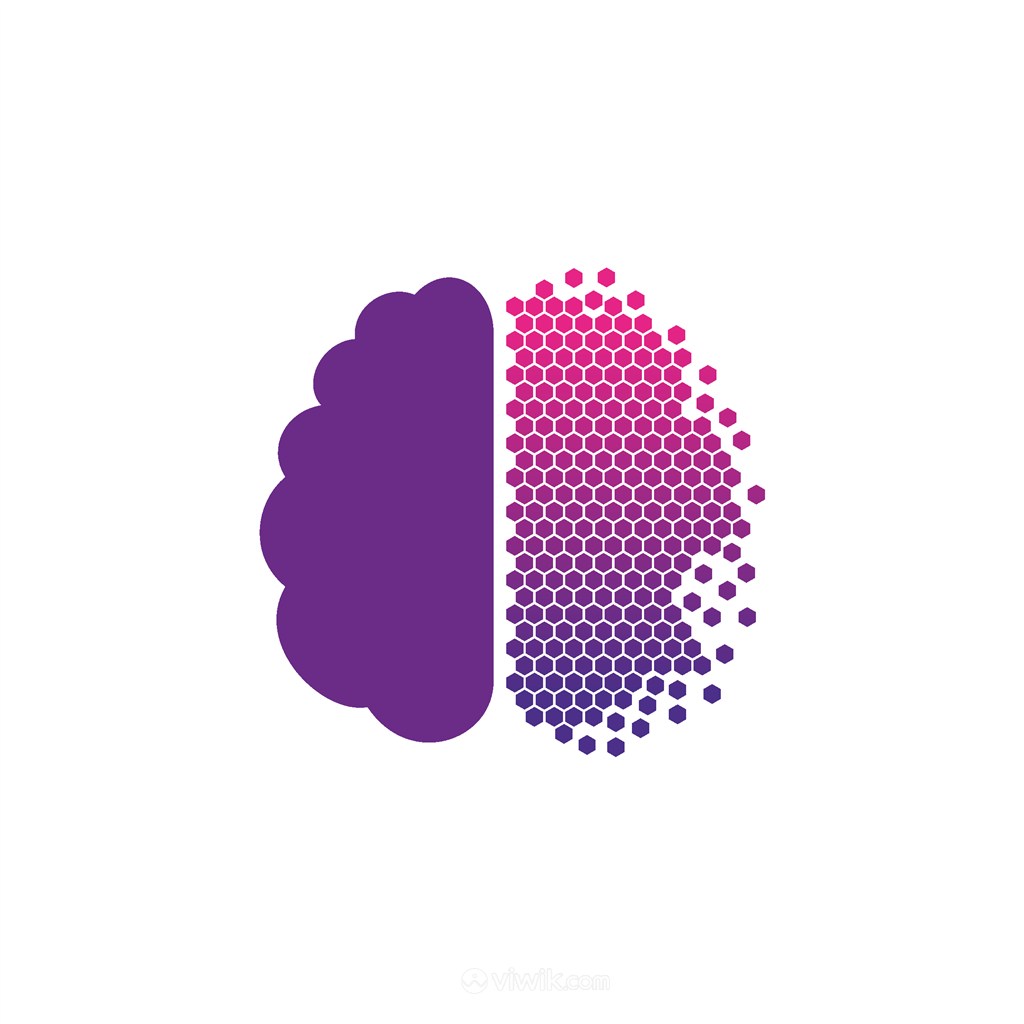 大脑几何图案logo素材