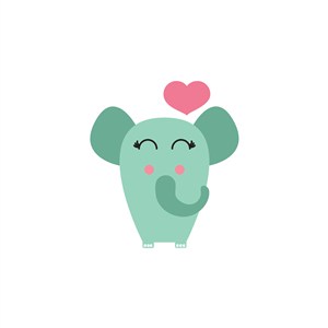 大象爱心logo素材