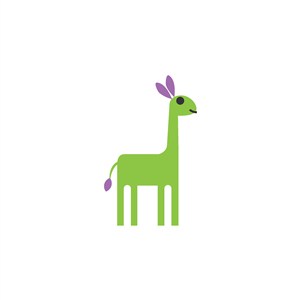 设计传媒矢量卡通logo素材长颈鹿矢量图标