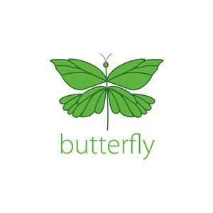 绿色蝴蝶矢量图标美容医疗矢量logo设计素材