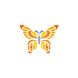 彩色蝴蝶服装公司矢量logo设计素材