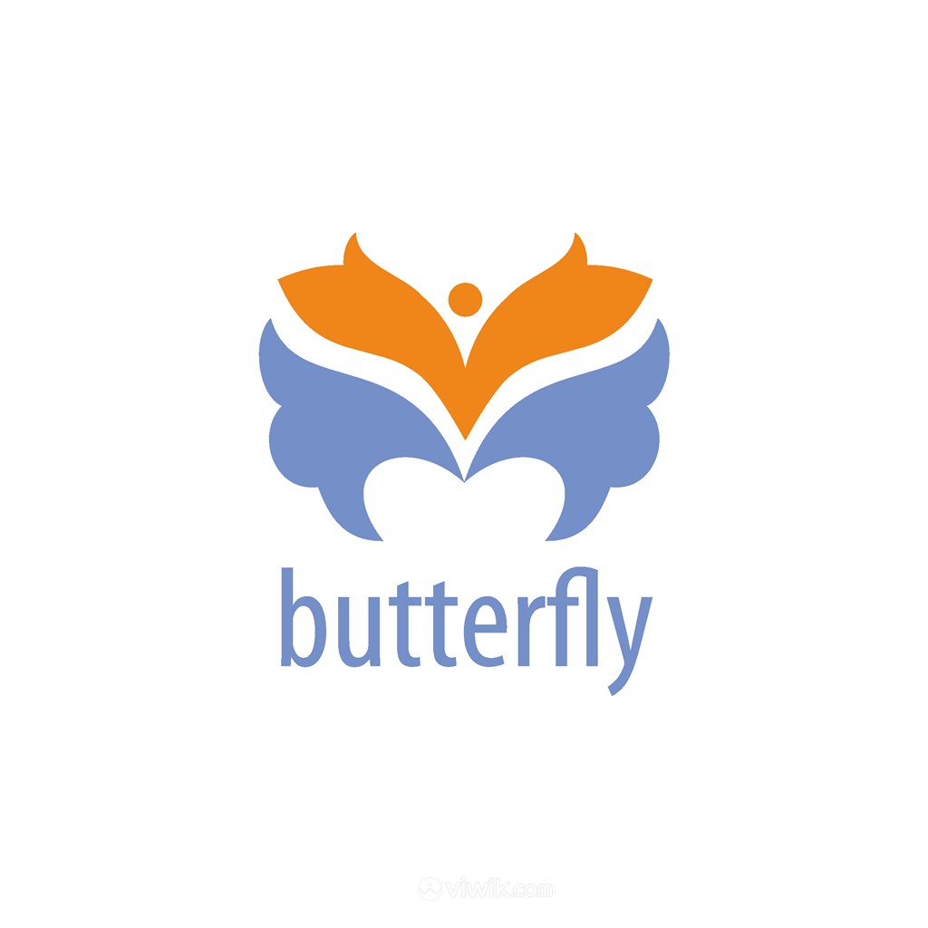 蝴蝶矢量图标美容护肤品公司矢量logo设计素材