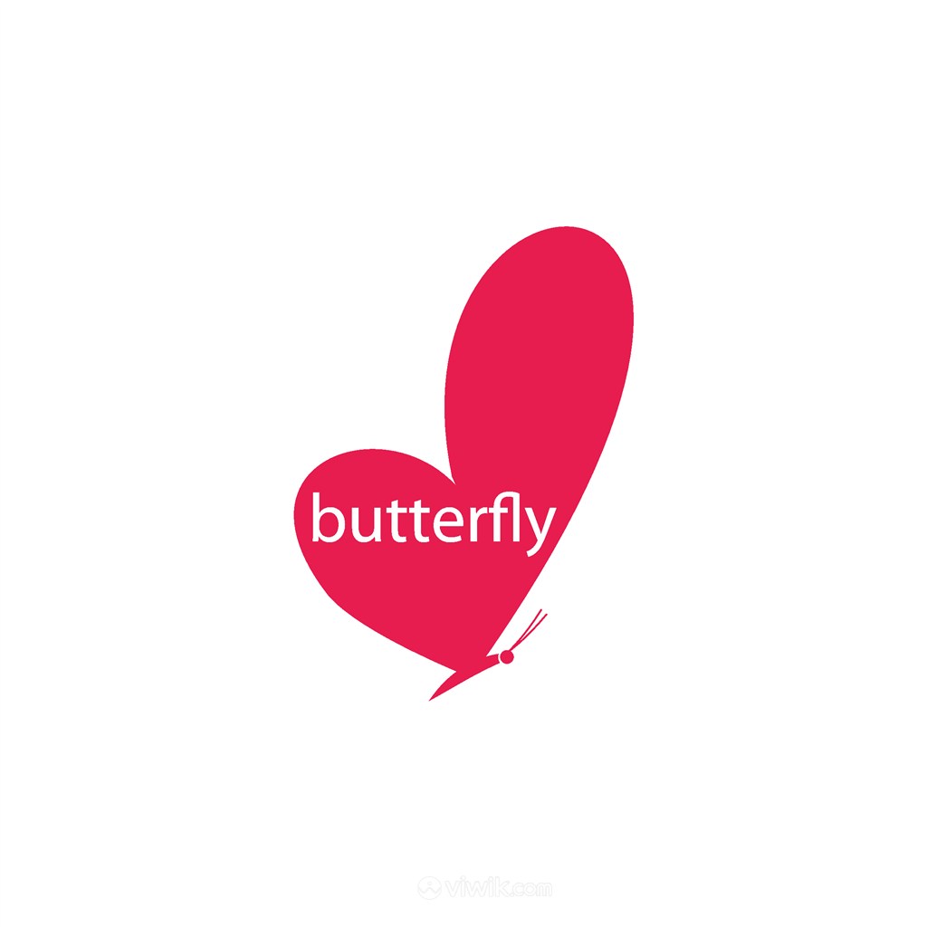 红色蝴蝶矢量图标化妆品公司矢量logo设计素材