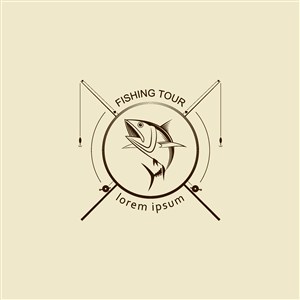 垂釣旅游矢量logo設計素材