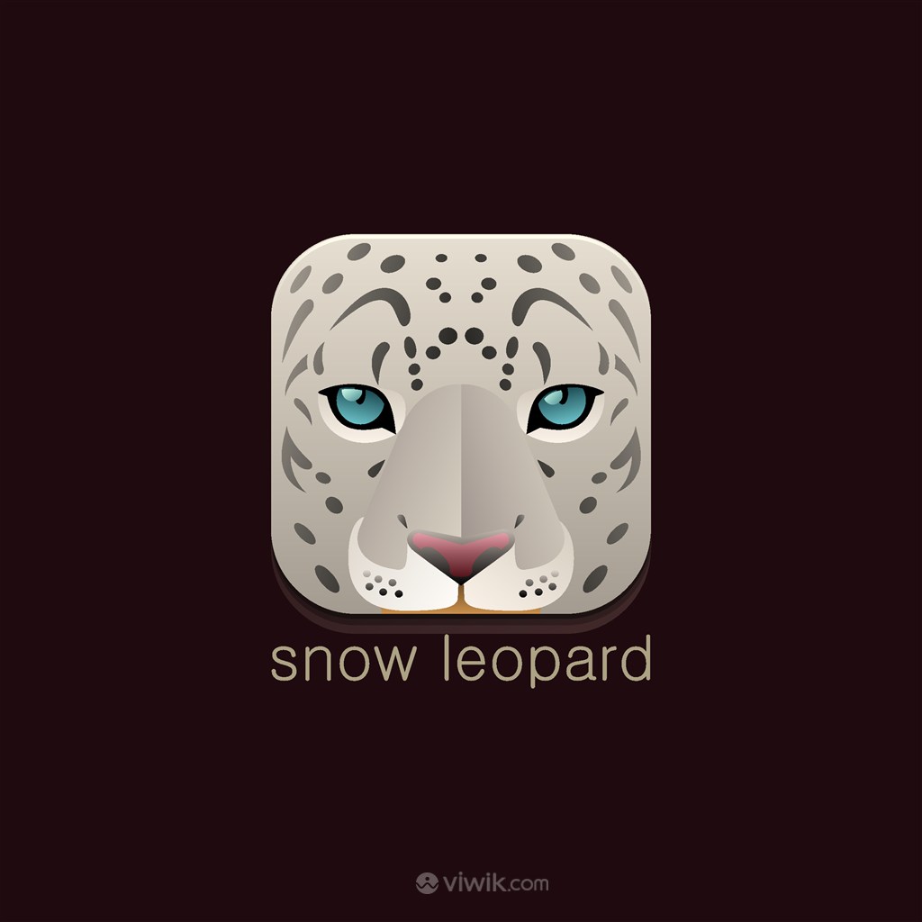雪豹矢量图标野生动物保护基地矢量logo素材