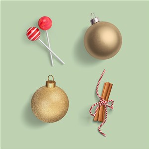 糖果铃铛蝴蝶结圣诞节样机素材